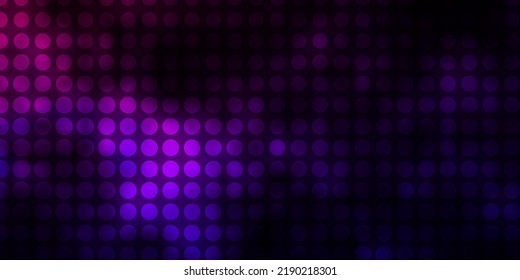 Dark Purple, Pink vector backdrop with circles. Glitter abstract illustration with colorful drops. Design for your commercials.