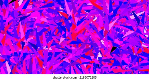 Dark Purple, Pink vector backdrop with lines, triangles. Illustration with set of colorful triangles. Best smart design for your business.
