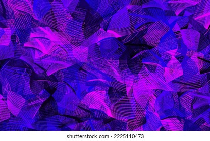 Dark Purple, Pink vector backdrop with memphis shapes.