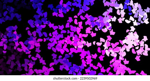 Fondo vector púrpura oscuro y rosa con formas caóticas. Ilustración abstracta moderna con formas aleatorias gradientes. Fondo para teléfonos móviles.