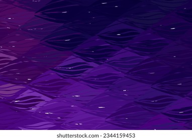 Púrpura oscuro, fondo vector rosado con líneas curvas. Una brillante ilustración, que consiste en líneas curvas. Textos para folletos, folletos.