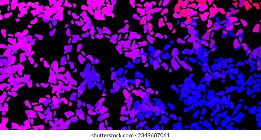 Dark purple, pink vector backdrop with chaotic shapes. Colorful abstract forms with gradient in simple style. Modern design for your ads.