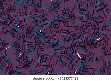 Fondo vector púrpura oscuro y rosa con líneas largas. Ilustración abstracta brillante con palos de color. Patrón para sitios web, páginas de inicio.