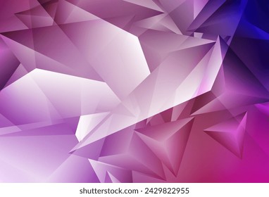 Dark Purple, Pink vector backdrop with lines, triangles. Glitter abstract illustration with triangular shapes. Simple design for your web site.