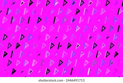 Dark Purple, Pink vector backdrop with lines, triangles. Modern abstract illustration with colorful triangles. Simple design for your web site.