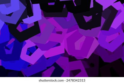 Morado oscuro, fondo de Vector rosa con hexágonos. Ilustración de hexágonos coloreados en superficie borrosa. Diseño para su anuncio de empresa.