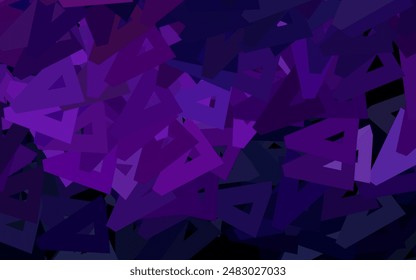 Dunkelviolette, rosa Vektorgrafik Hintergrund mit Linien, Dreiecke. Dreiecke auf abstraktem Hintergrund mit farbigem Verlauf. Modernes Design für Ihre Visitenkarte.