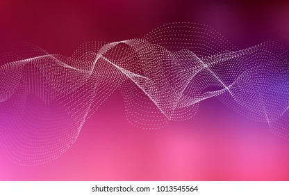 Dark Purple, Pink vector background with dots. Glitter abstract illustration with blurred drops of rain. Pattern can be used as texture of water, rain drops.