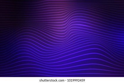 Dark Purple, Pink vector background with curved lines. Colorful abstract illustration with gradient lines. The textured pattern for backgrounds.