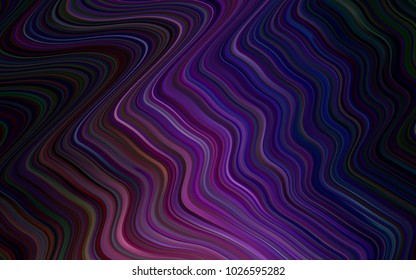 Dark Purple, Pink vector background with curved circles. Brand-new colored illustration in memphis style with gradient. The elegant pattern for brand book.