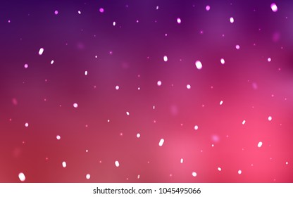 Dark Purple, Pink vector background with xmas snowflakes. Glitter abstract illustration with crystals of ice. The pattern can be used for new year leaflets.