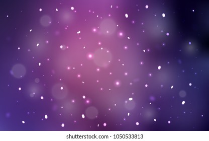 Dark Purple, Pink vector background with xmas snowflakes. Modern geometrical abstract illustration with crystals of ice. New year design for your business advert.