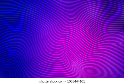 Dark Purple, Pink vector background with lines. A vague circumflex abstract illustration with gradient. Pattern for your business design.
