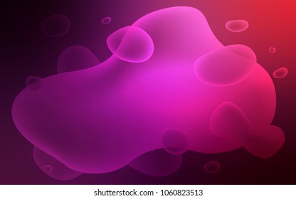 Dark Purple, Pink vector background with curved circles. Creative illustration in halftone memphis style with gradient. The template for cell phone backgrounds.