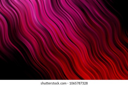 Dark Purple, Pink vector background with bent lines. A vague circumflex abstract illustration with gradient. The elegant pattern for brand book.