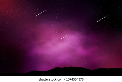 Dark Purple, Pink vector background with galaxy stars. Space stars on blurred abstract background with gradient. Best design for your ad, poster, banner.