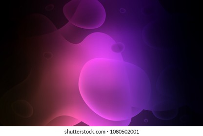 Dark Purple, Pink vector background with liquid shapes. A sample with blurred bubble shapes. The best blurred design for your business.
