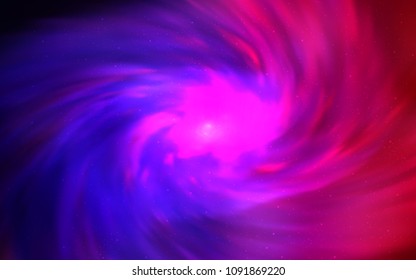 Dark Purple, Pink vector background with galaxy stars. Glitter abstract illustration with colorful cosmic stars. Smart design for your business advert.