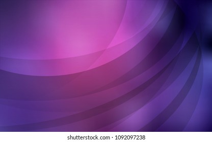 Dark Purple, Pink vector background with curved circles. Colorful abstract illustration with gradient lines. Brand-new design for your ads, poster, banner.