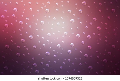Dark Purple, Pink vector background with dots. Glitter abstract illustration with blurred drops of rain. The pattern can be used for ads, leaflets of liquid.