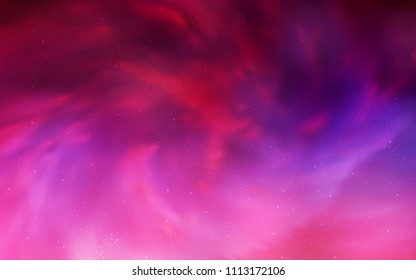 Dark Purple, Pink vector background with galaxy stars. Space stars on blurred abstract background with gradient. Template for cosmic backgrounds.