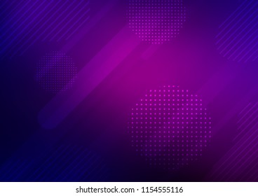 Dark Purple, Pink vector background with straight lines and dots. Decorative shining illustration with lines, dots on abstract template. The template can be used as a background.