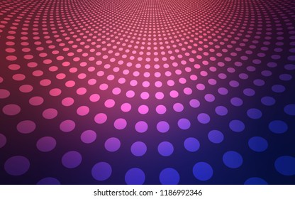Dark Purple, Pink vector background with bubbles. Abstract illustration with colored bubbles in nature style. Pattern can be used as texture of wallpapers.