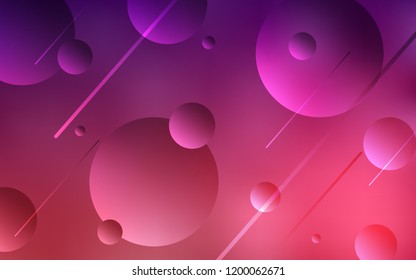 Dark Purple, Pink vector background with bubbles. Blurred bubbles on abstract background with colorful gradient. New design for ad, poster, banner of your website.