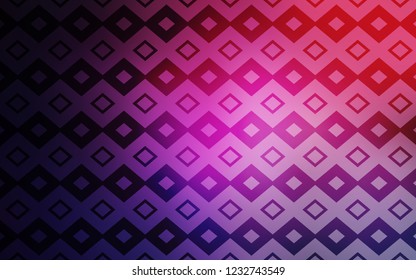 Dark Purple, Pink vector background with rectangles. Rectangles on abstract background with colorful gradient. Pattern for commercials.