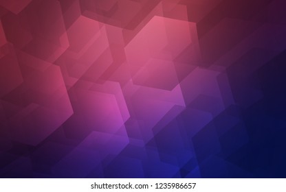 Dark Purple, Pink vector background with hexagons. Illustration with set of colorful hexagons. Pattern can for your ad, booklets.