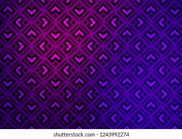 Dark Purple, Pink vector background with lines, rhombuses. Colorful decorative design in simple style with lines, rhombuses. Pattern for ads, posters, banners.