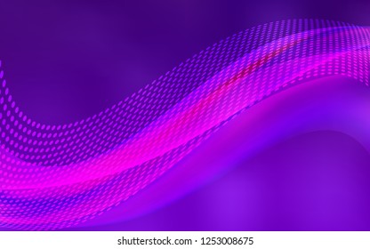 Dark Purple, Pink vector background with bubbles, lines. Glitter abstract illustration with connection of triangle structure. Pattern for textures of wallpapers.