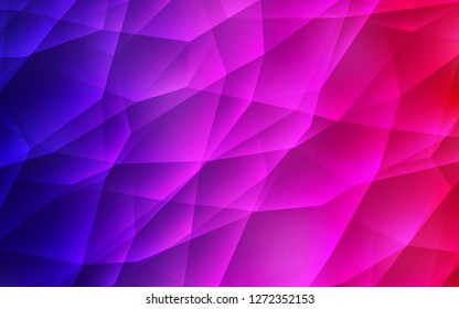Dark Purple, Pink vector background with triangles. Glitter abstract illustration with triangular shapes. Pattern for commercials.