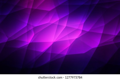 Dark Purple, Pink vector background with triangles. Illustration with set of colorful triangles. Pattern for booklets, leaflets