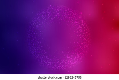 Dark Purple, Pink vector background with galaxy stars. Blurred decorative design in simple style with galaxy stars. Pattern for futuristic ad, booklets.