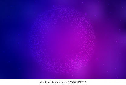 Dark Purple, Pink vector background with galaxy stars. Blurred decorative design in simple style with galaxy stars. Best design for your ad, poster, banner.
