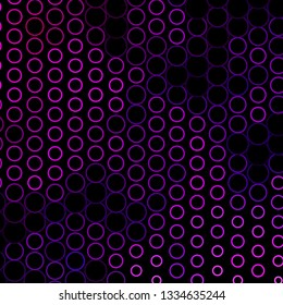 Dark Purple, Pink vector background with circles. Glitter abstract illustration with colorful drops. Design for posters, banners.