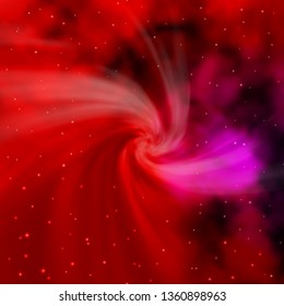 Dark Purple, Pink vector background with colorful stars. Shining colorful illustration with small and big stars. Theme for cell phones.