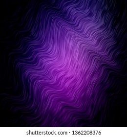 Dark Purple, Pink vector background with bent lines. Colorful abstract illustration with gradient curves. Best design for your posters, banners.