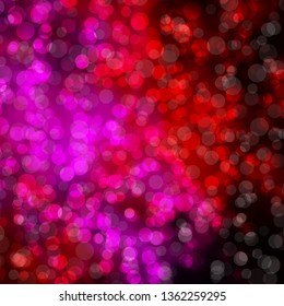Dark Purple, Pink vector background with circles. Modern abstract illustration with colorful circle shapes. Pattern for booklets, leaflets.