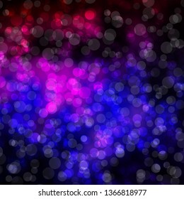 Dark Purple, Pink vector background with circles. Illustration with set of shining colorful abstract spheres. Pattern for wallpapers, curtains.