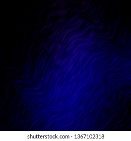 Dark Purple, Pink vector background with wry lines. Colorful geometric sample with gradient curves.  Template for your UI design.