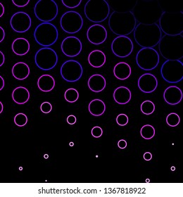 Dark Purple, Pink vector background with circles. Illustration with set of shining colorful abstract spheres. Design for posters, banners.