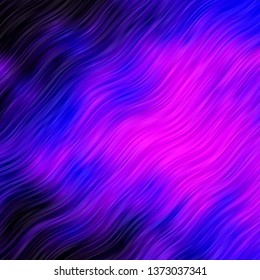 Dark Purple, Pink vector background with curved lines. Abstract illustration with gradient bows. Pattern for commercials, ads.
