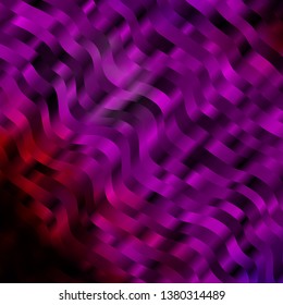 Dark Purple, Pink vector background with curved lines. Colorful geometric sample with gradient curves.  Pattern for ads, commercials.