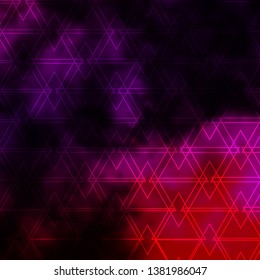 Dark Purple, Pink vector background with lines, triangles. Abstract gradient design with colorful triangles. Pattern for booklets, leaflets