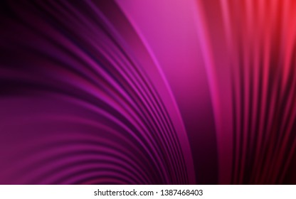 Dark Purple, Pink vector background with wry lines. A shining illustration, which consists of curved lines. Pattern for your business design.