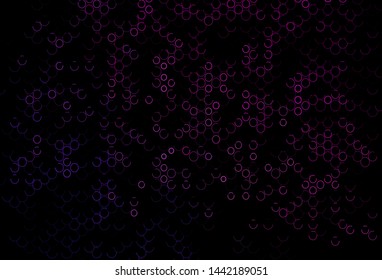 Dark Purple, Pink vector background with bubbles. Modern abstract illustration with colorful water drops. Pattern for beautiful websites.