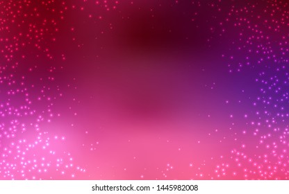 Dark Purple, Pink vector background with galaxy stars. Modern abstract illustration with Big Dipper stars. Best design for your ad, poster, banner.