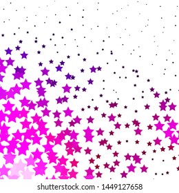 Dark Purple, Pink vector background with small and big stars. Blur decorative design in simple style with stars. Theme for cell phones.